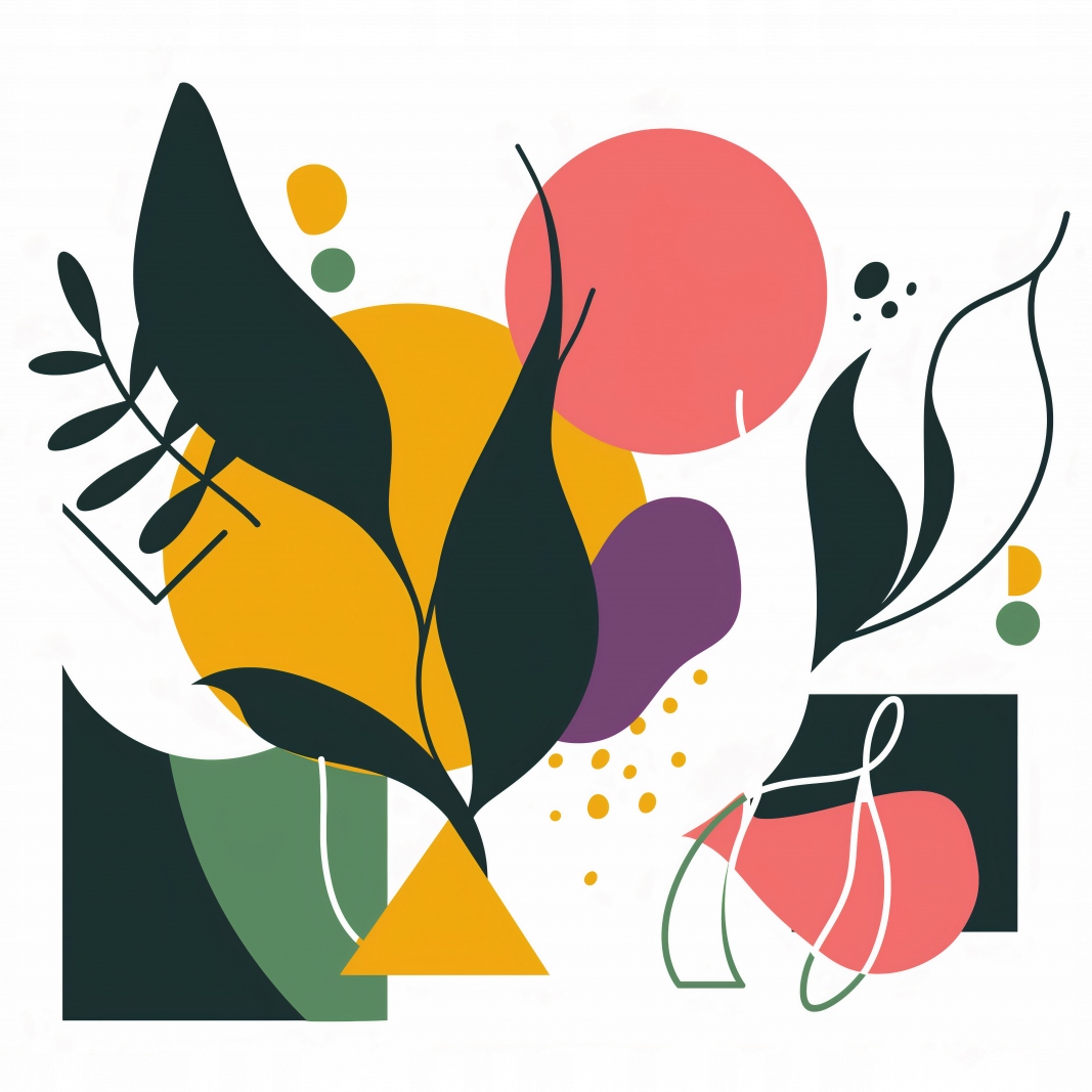 Plakát 90x90 cm Barevná botanická abstrakce