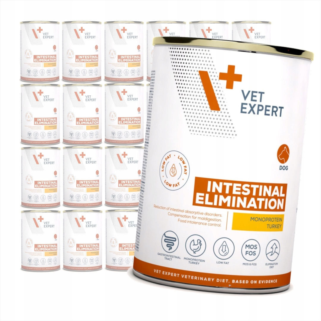 VetExpert Intestinal Elimination Low Fat 24x400g Karma Dla Psa Trawienie
