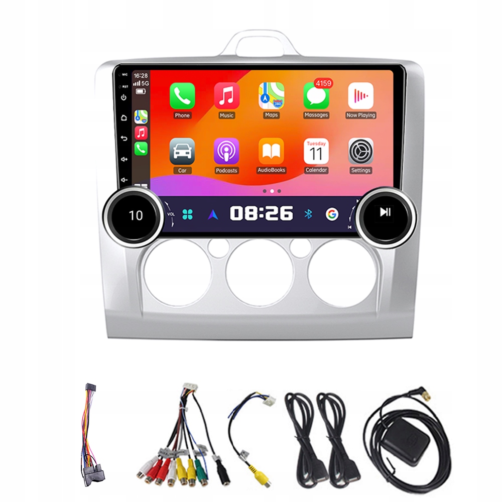Eunavi 2Din Android 13 Autorádio do auta pro Ford Focus 2 3 Mk2/Mk3 2004-2011 4G 64G