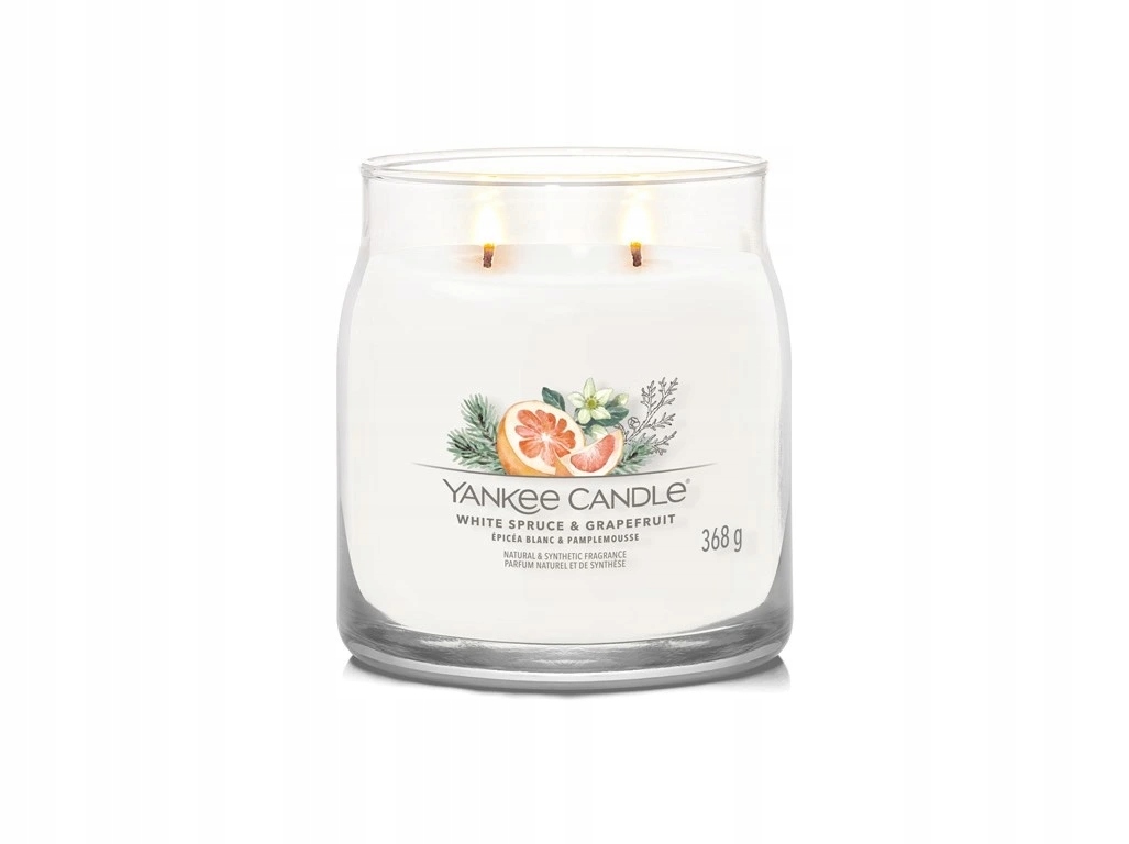 Yankee Candle vonná svíčka Signature střední White Spruce & Grapefruit 368g