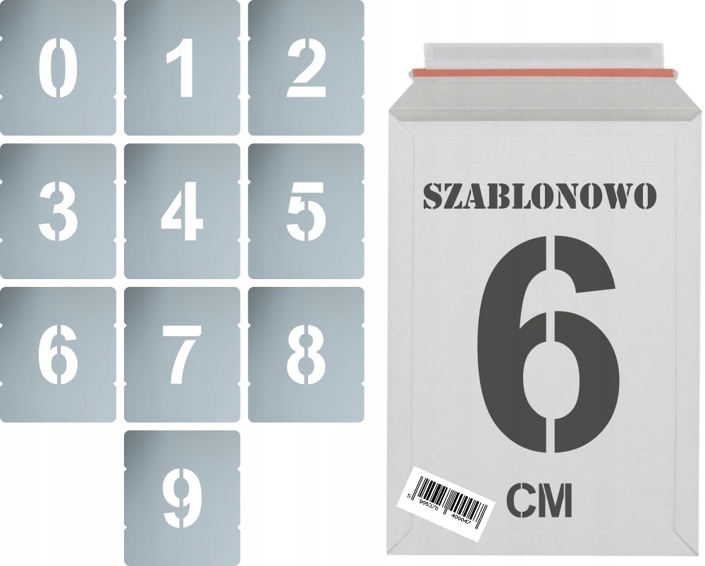 

Szablony malarskie wielorazowe Cyfry 6cm zestaw