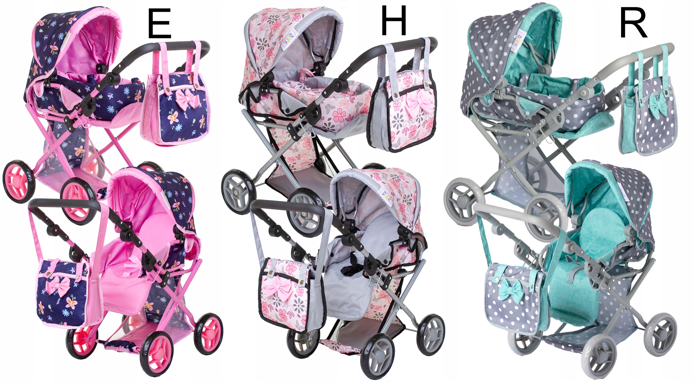 Doris DUŻY WÓZEK DLA LALEK SPACERÓWKA GONDOLA 3w1 Bohater brak