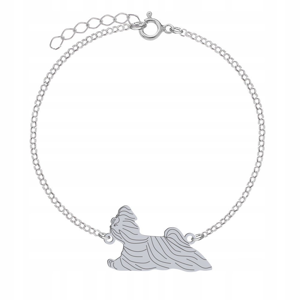 Stříbrný náramek s psem Shih Tzu 925 Dárek Šperky Žena Gravírování