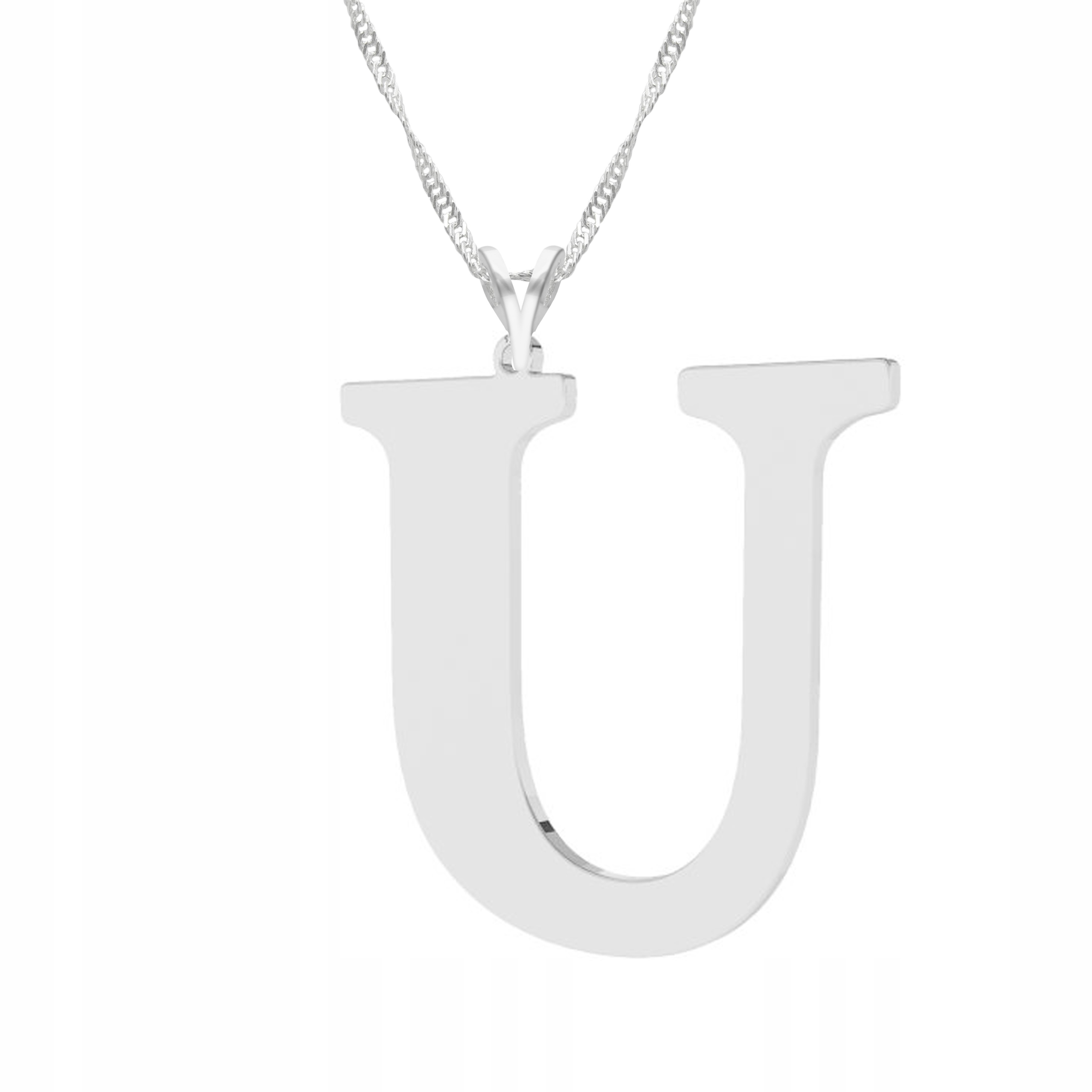 Stříbrný řetízek náhrdelník Ag 925 Velké písmeno U