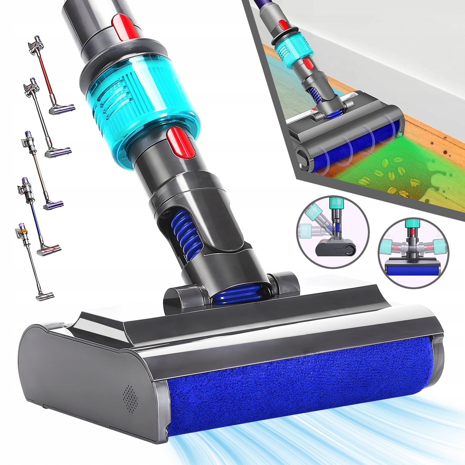 Podłogowa Szczotka Do Odkurzacza Dyson V11, V15, V10,V8,V7, Ze Reflektorami