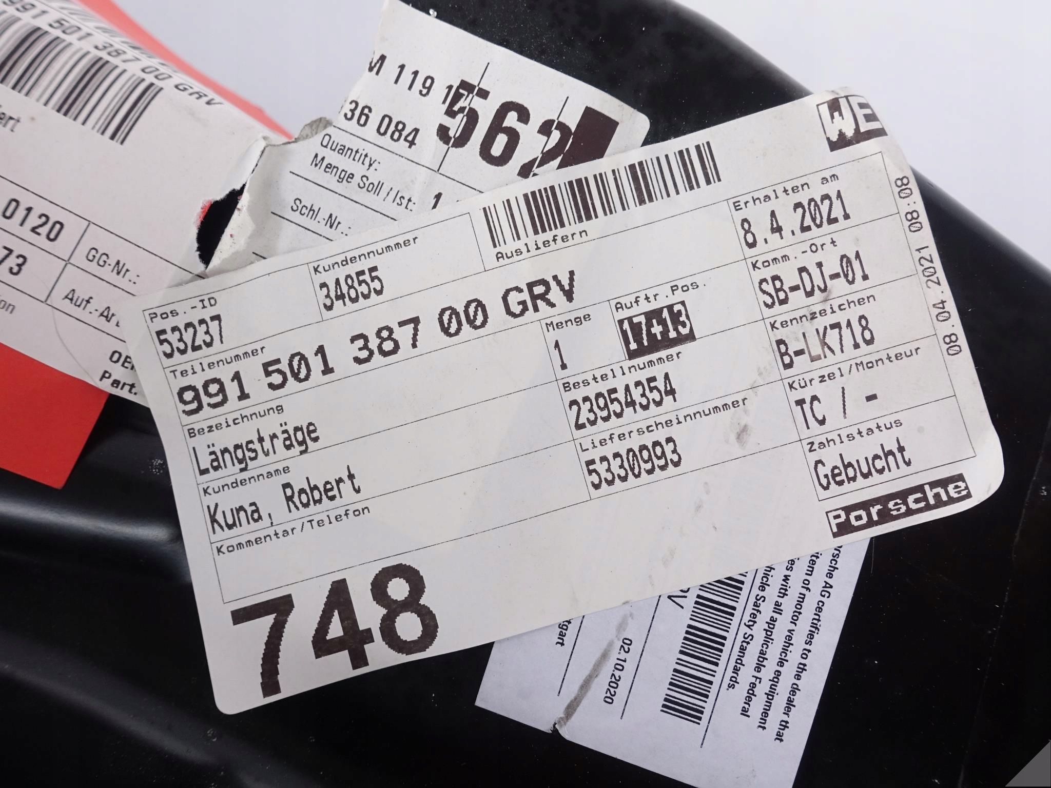 PORSCHE 991 BOX/CAY 981 982 quarter upper L