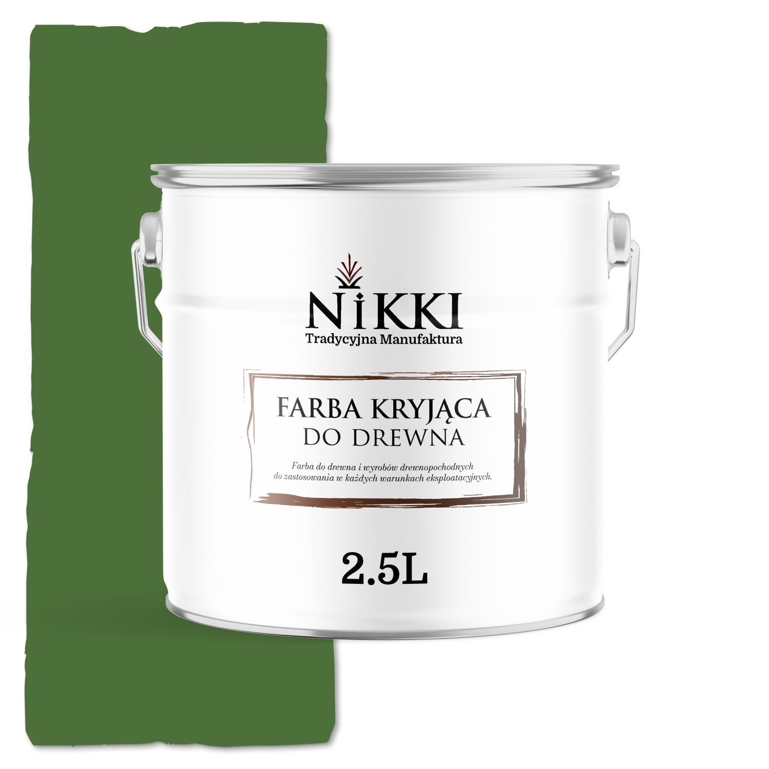 Farba Do Drewna Kryjąca Drzwi Renowacji Zielony Trawiasty 6010 Połysk 2,5L