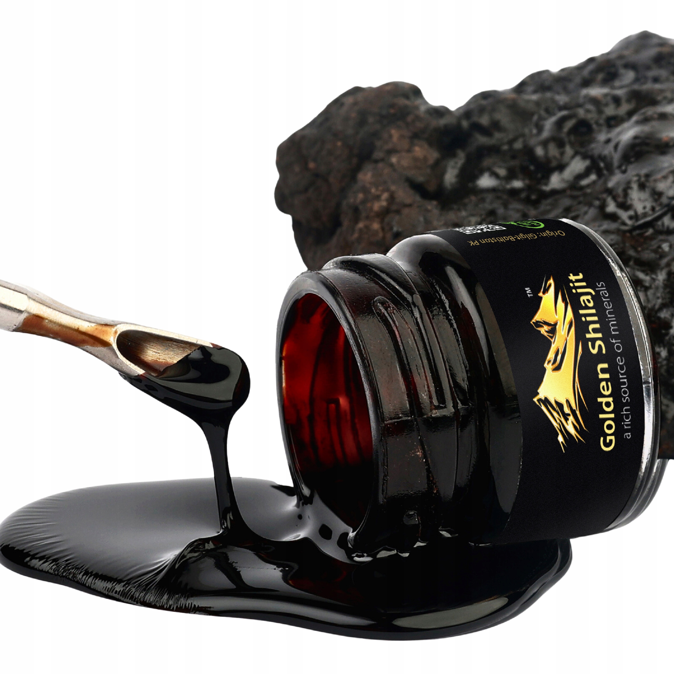 Himalajskie mumio Golden Shilajit 100% czyste 15g, 30 dawek Bio