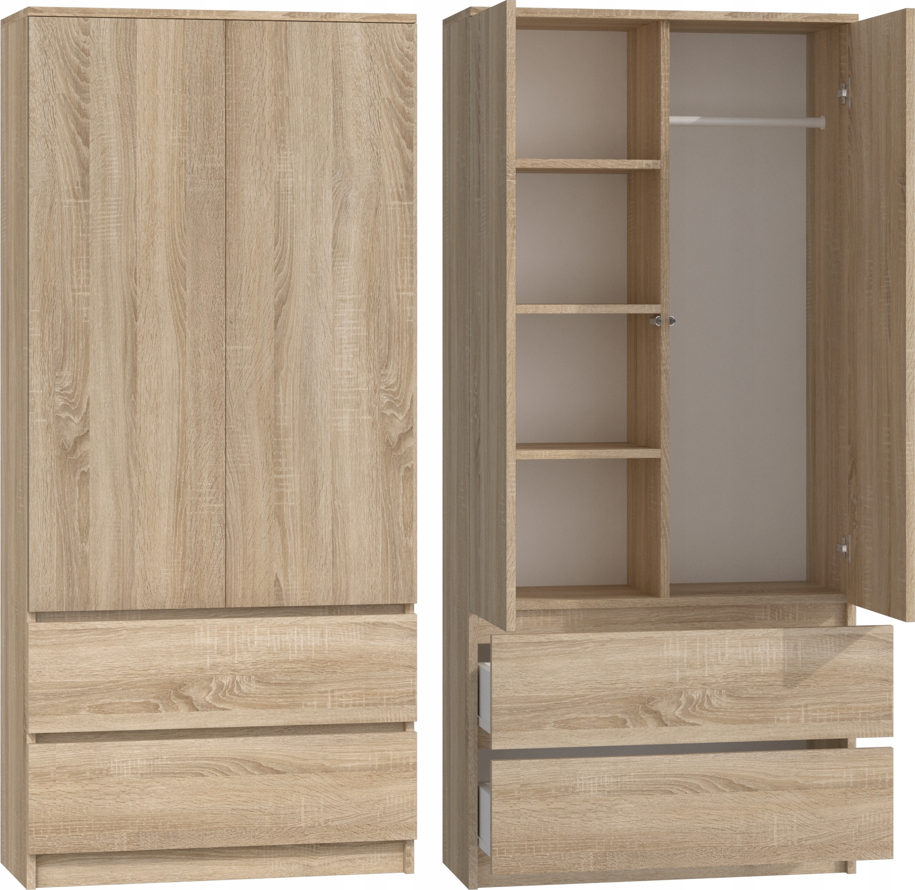 Шафа гардероб місткий 90см дуб сонома