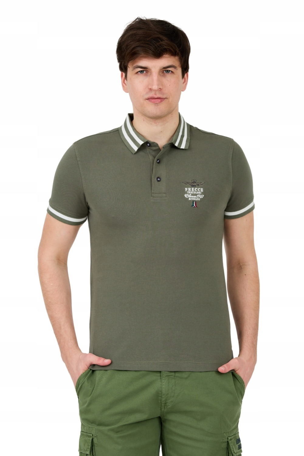 Aeronautica Militare Zelené polo s krátkým rukávem XXL