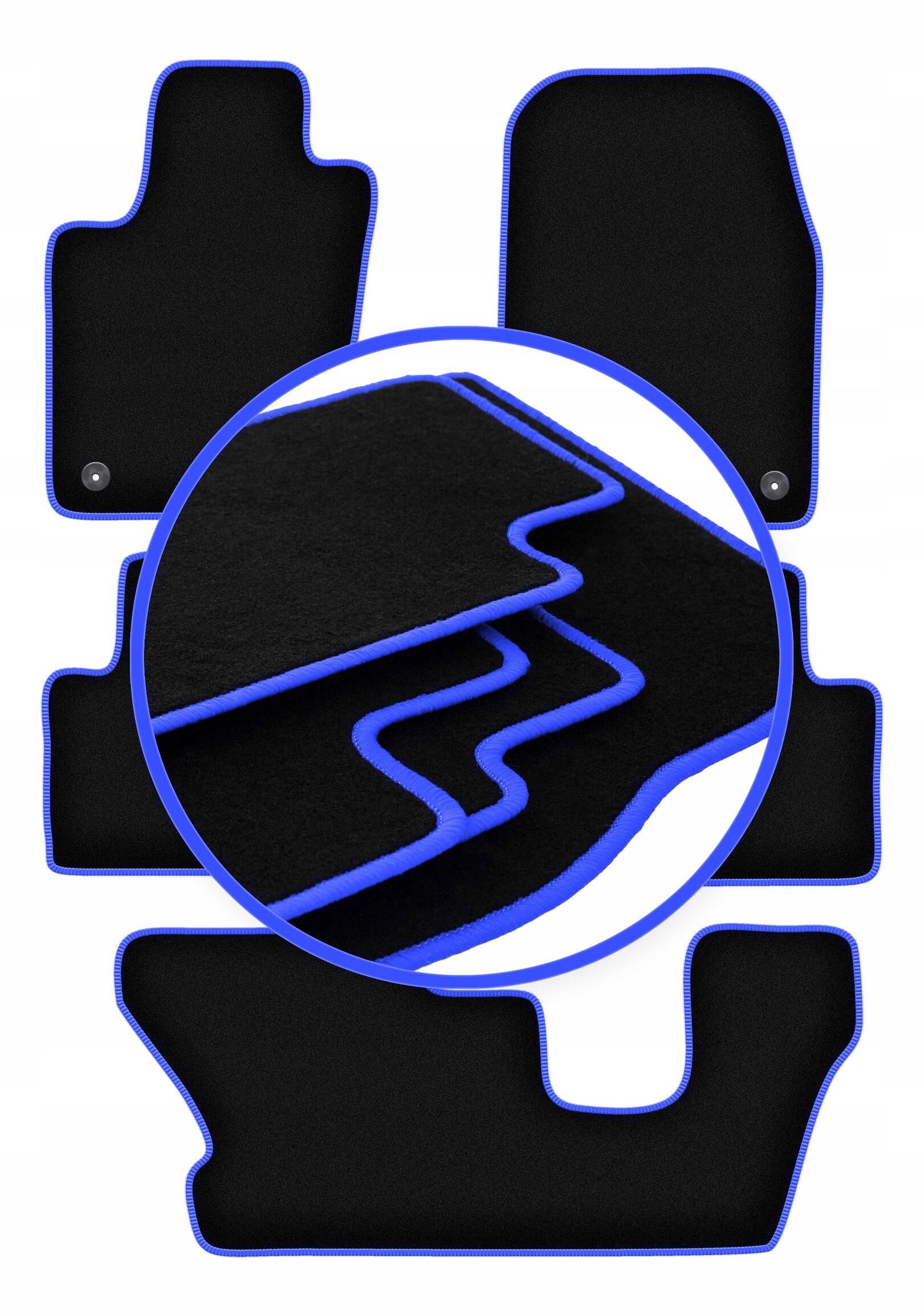 Autokoberce Blue pro: Dodge Durango III 7 osob 2010-2020