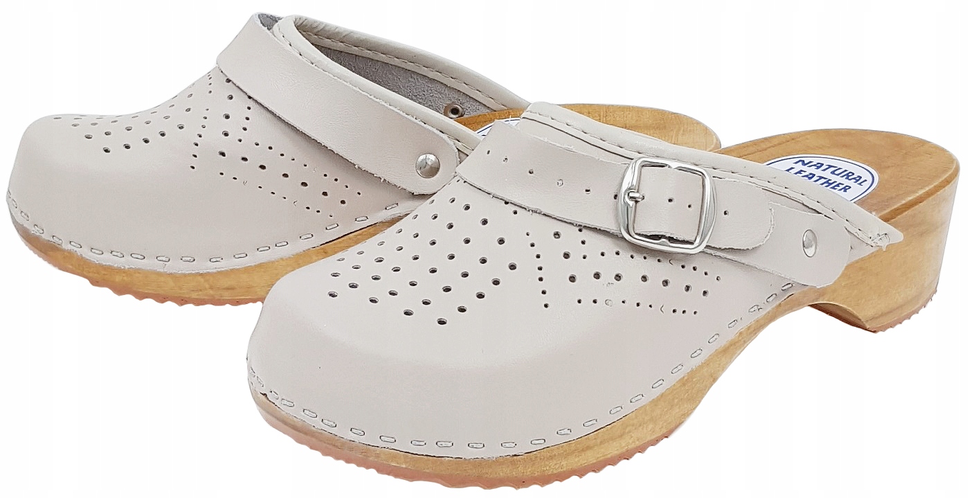 Chodaki Drewniaki Trepy Medyczne z Klamerką *42* Cechy dodatkowe ażurowe