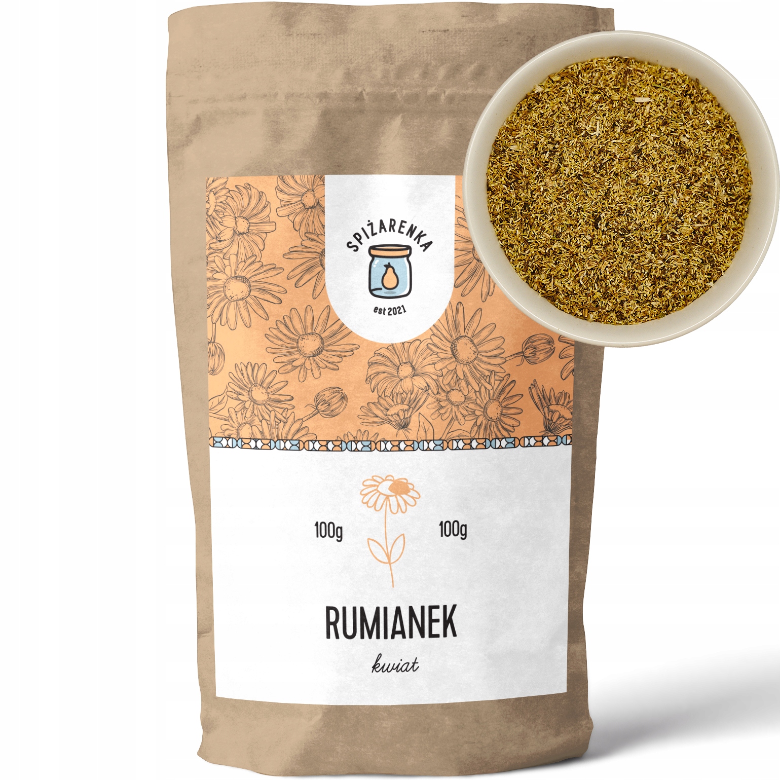 Levně Heřmánek Květ košíček čaj Velký Balíček 100 g Spiżarenka