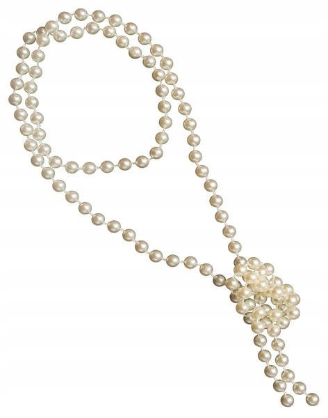 NASZYJNIK BIAŁE PERŁY Z PEREŁ RETRO LATA 20