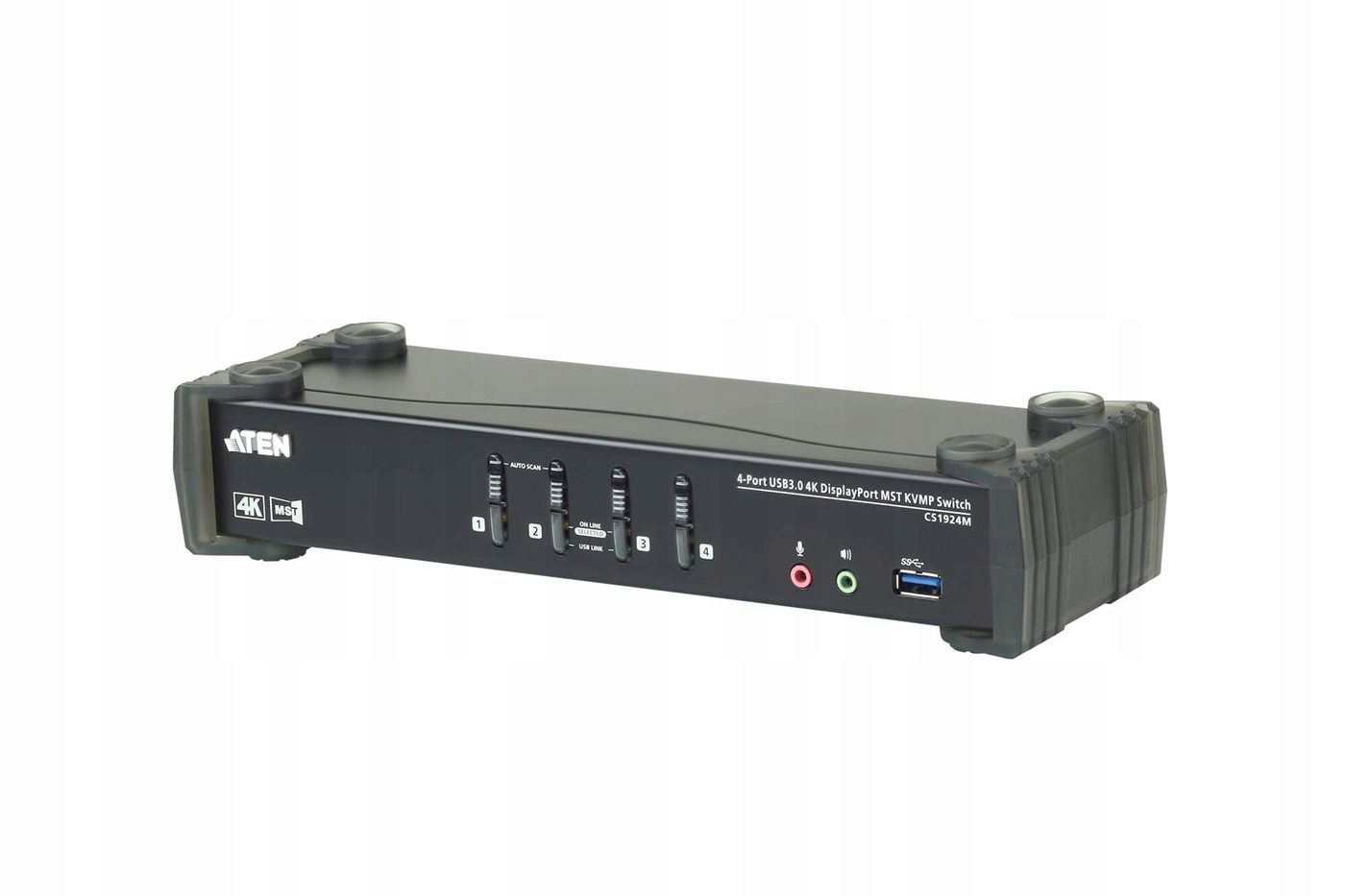 Aten Kvm přepínač(USB kláv.a myš,DP+HDMI,audio) 4:1,DP, USB+USB3.0 hub,MST