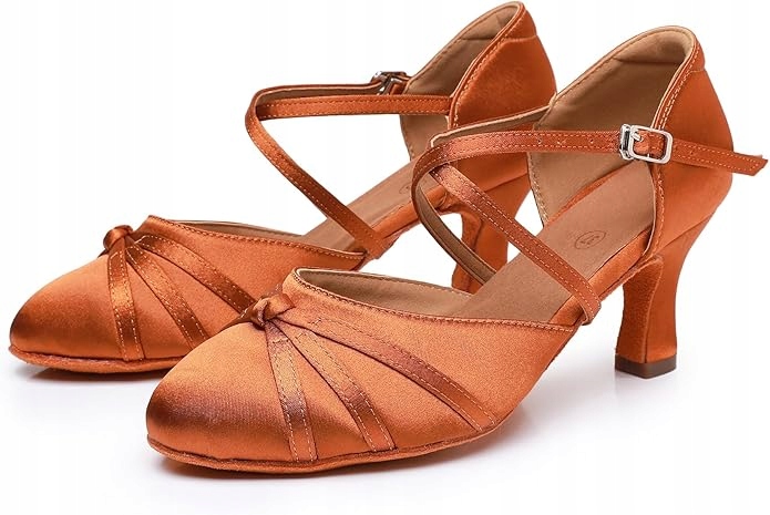 Buty Taneczne Damskie Czółenka Pomarańczowe Ze Skórą 38 6DA