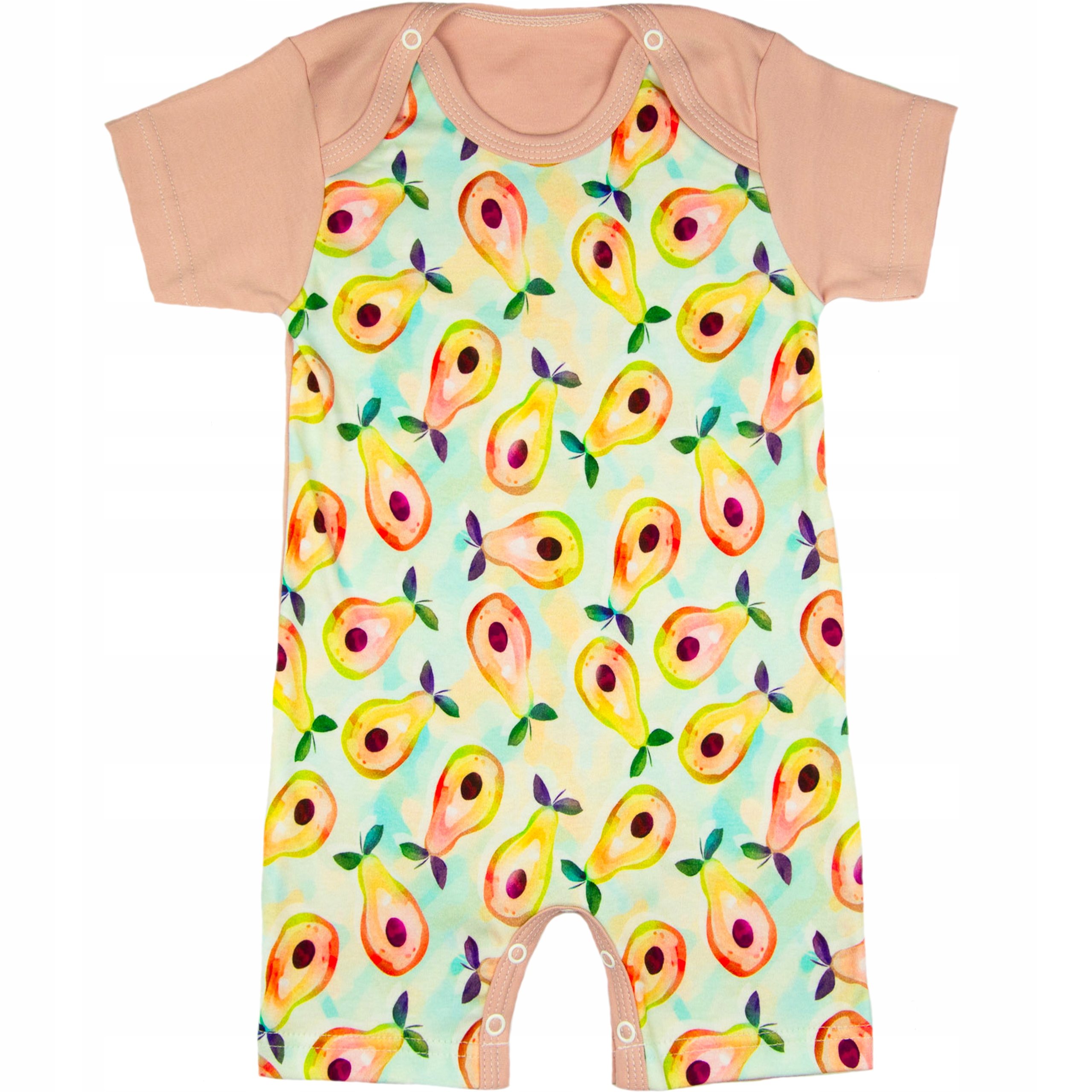 RAMPERS NIEMOWLĘCY KRÓTKI RĘKAW gruszki 86 piżamka