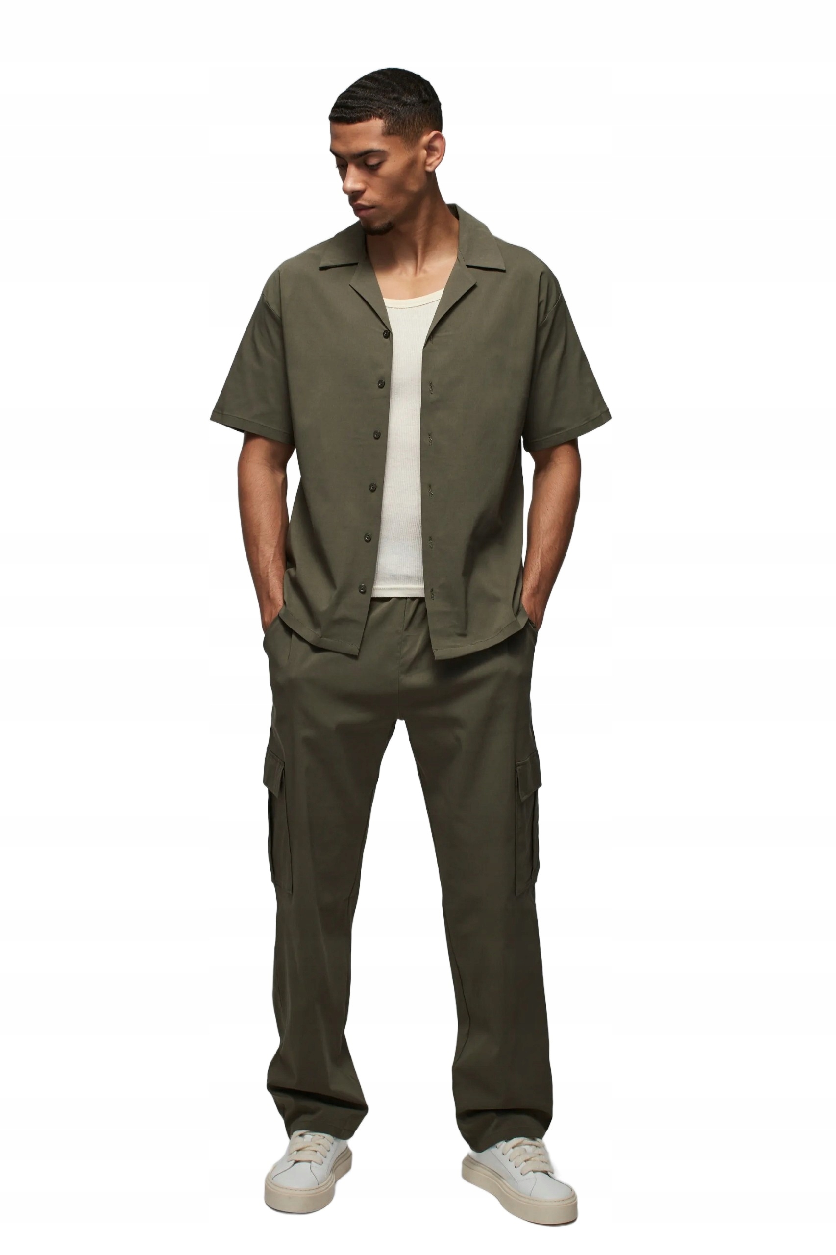 Boohooman Pánský Komplet Košile A Kalhoty Klasická Zelená Barva S Z3A