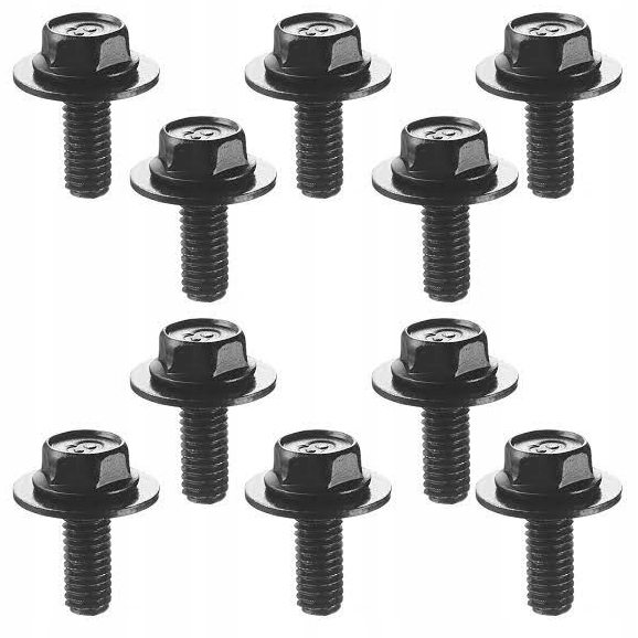 ŚRUBA M6x15 CZARNA Z PODKŁADKĄ MAZDA CHEVROLET