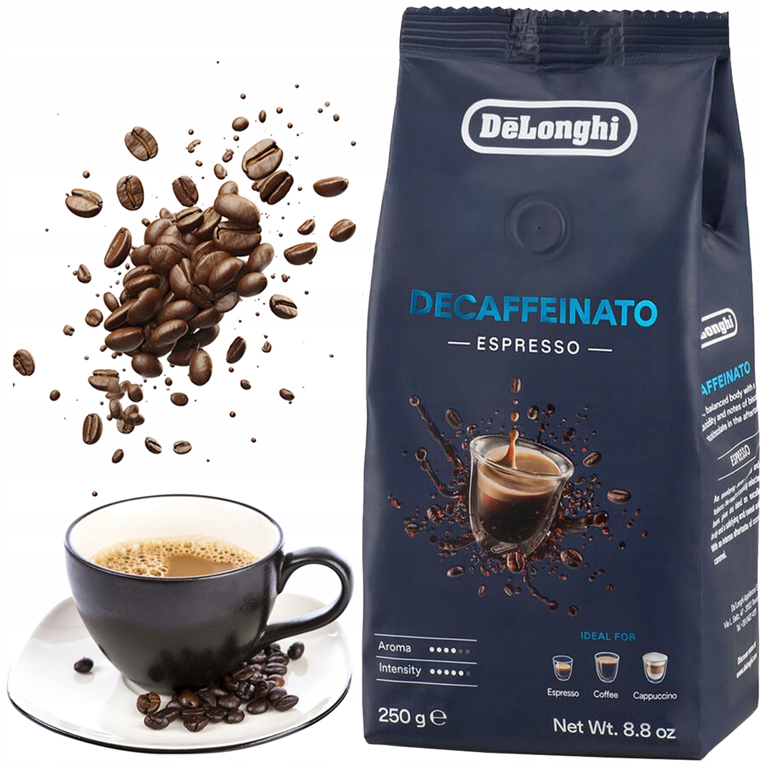 Levně De'Longhi Delonghi Decaffeinato míchaná zrnková Káva 250g 250g
