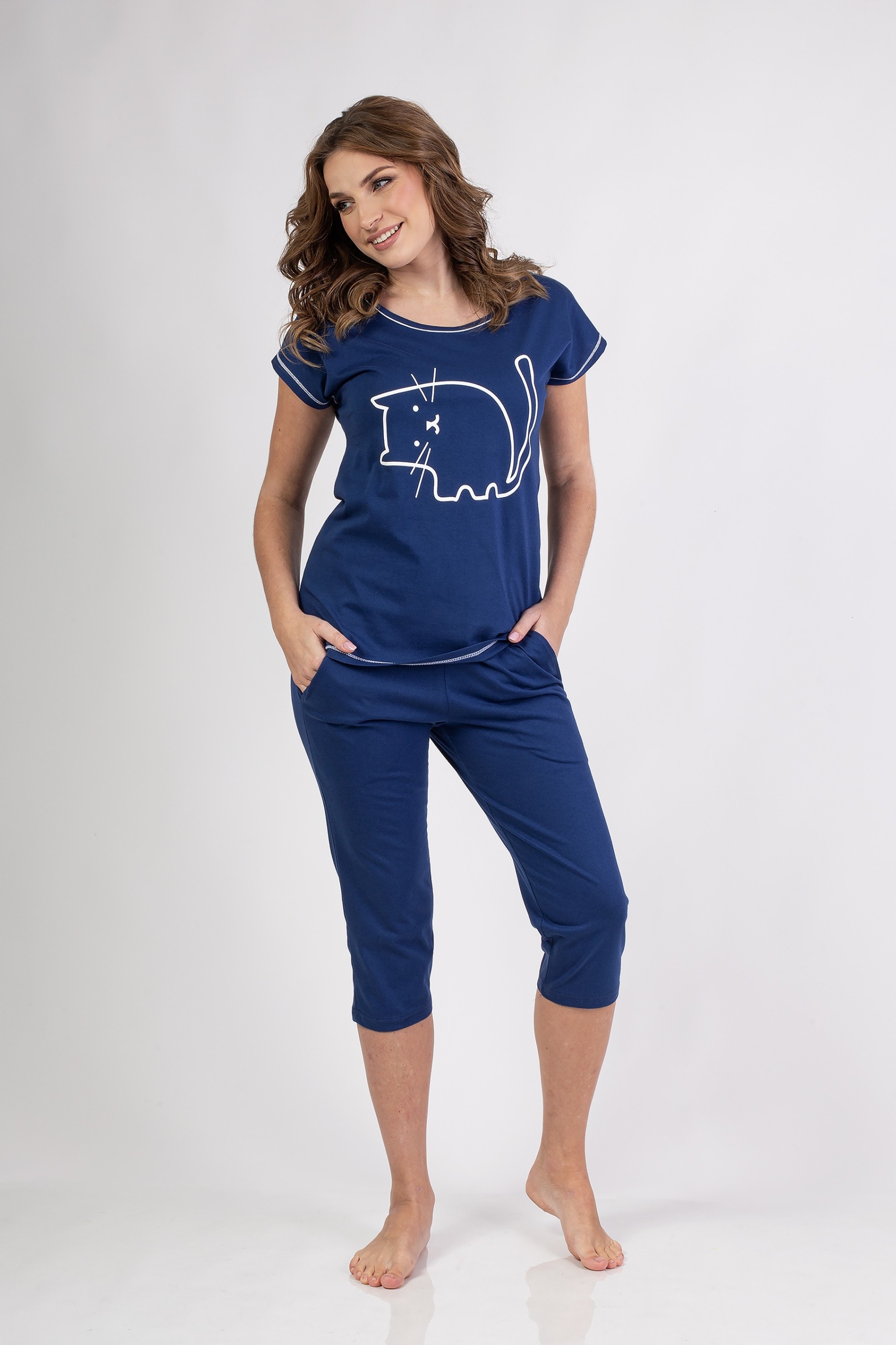 Dámské Pyžamo 686 Kr VEL.2XL-3XL XXL tmavě modrá