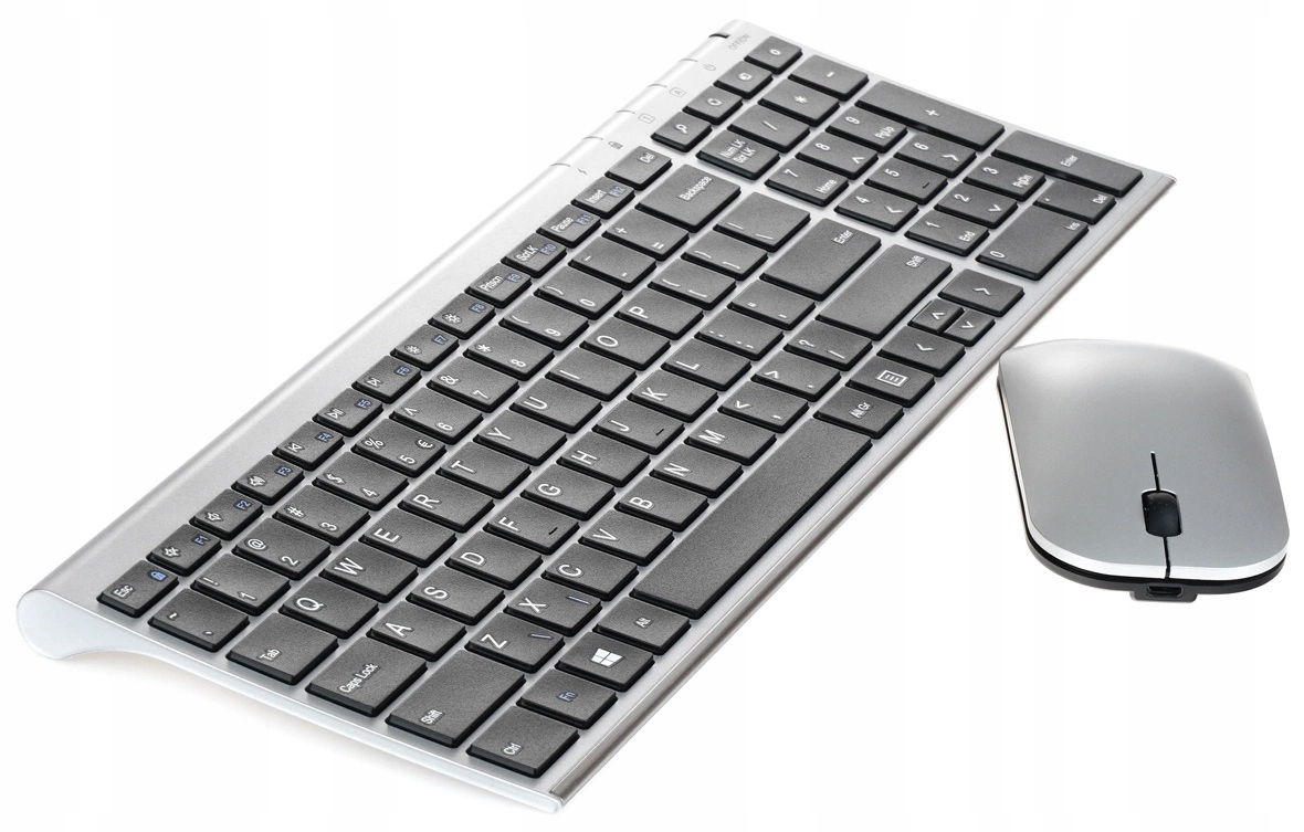 Bezdrátová sada Premium Usb 2.4GHz klávesnice Slim myš Qwerty Pl
