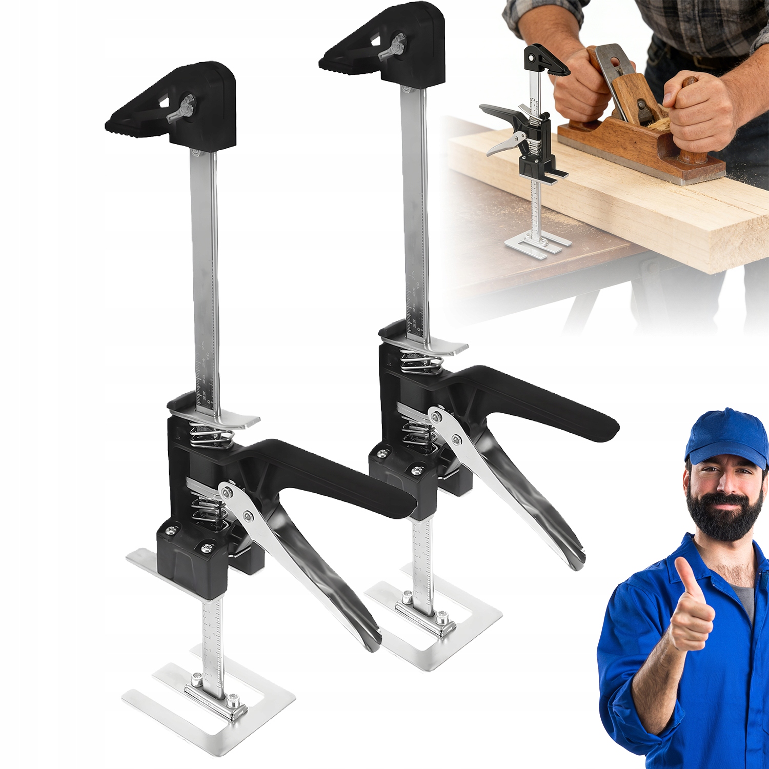 Ocelové Zvedáky 2 Kusy Odolné, Nastavitelné Pro Instalaci Skříní A Pohovek