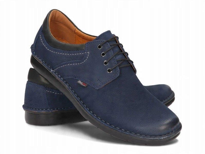 

Buty Męskie Zamszowe Tęgie Szyte 011 Granatowy 42