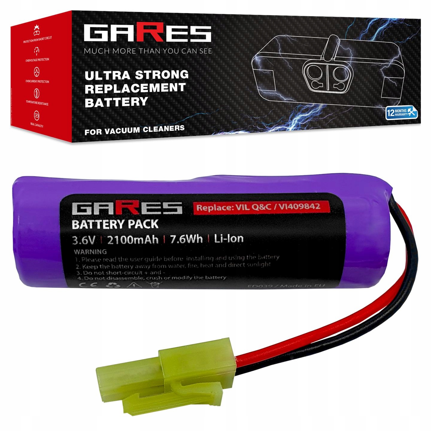 Bateria do Vileda Quick & Clean 3,6V 2,1Ah