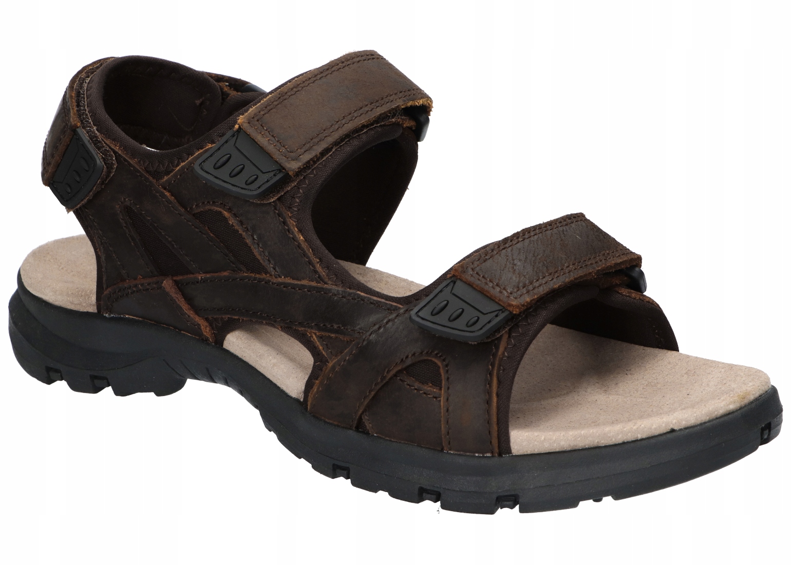 American Club RL185 Originální Pevné Pánské Kožené Sandály Hnědé 43