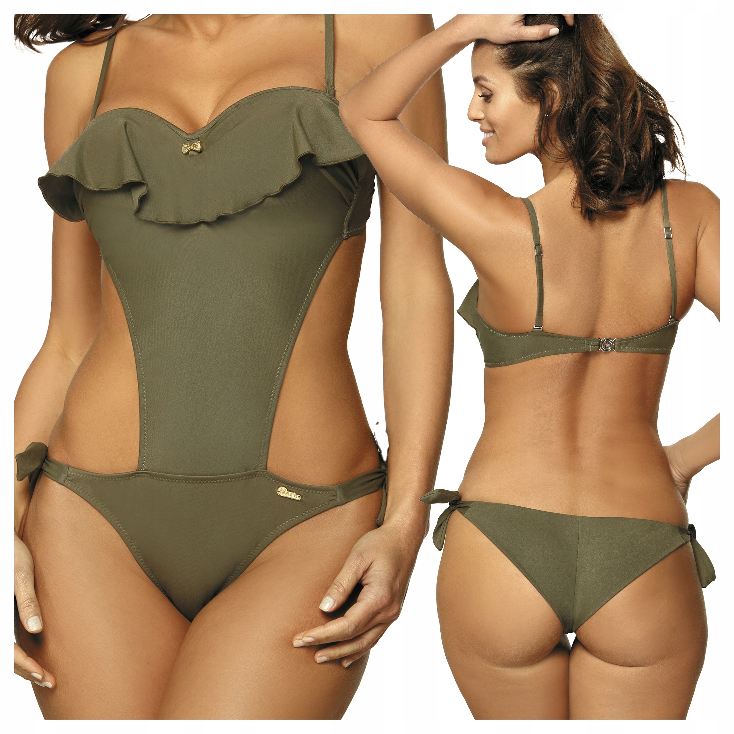 Jednodílný Plavky Smyslný Carmen Hazel M-468 XL Khaki