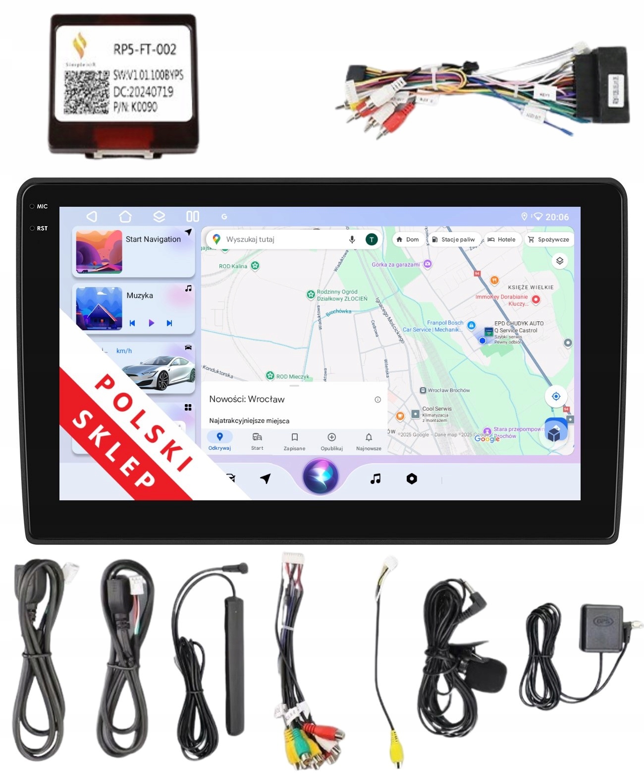 Rádio 2DIN Android pro Fiat 500 500C 500S 500E 500 Hybrid 6 Gb Lte Dsp CarPlay