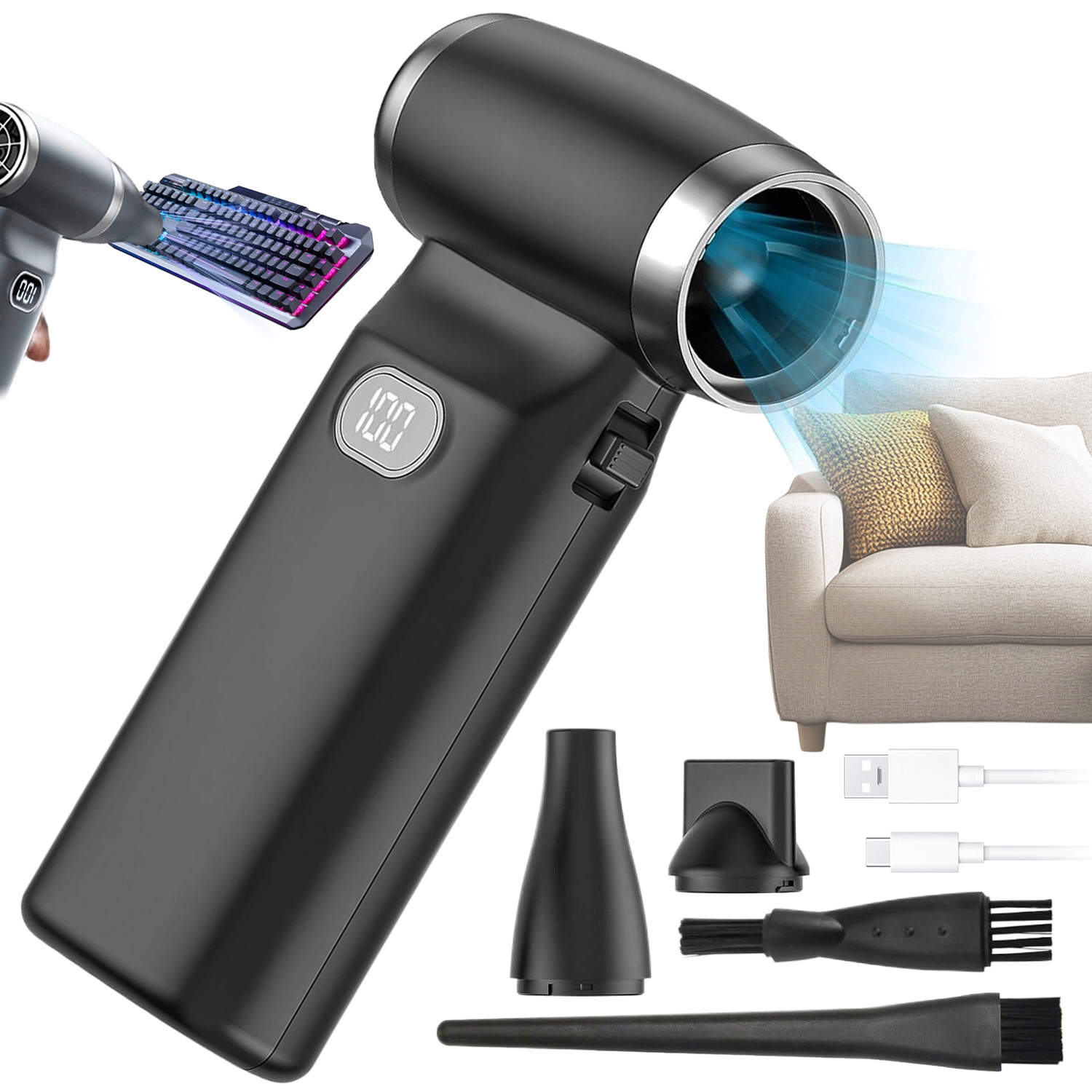 Elektrický Dmychadlo Stlačený Vzduch Kompresor Air Duster Na Prach