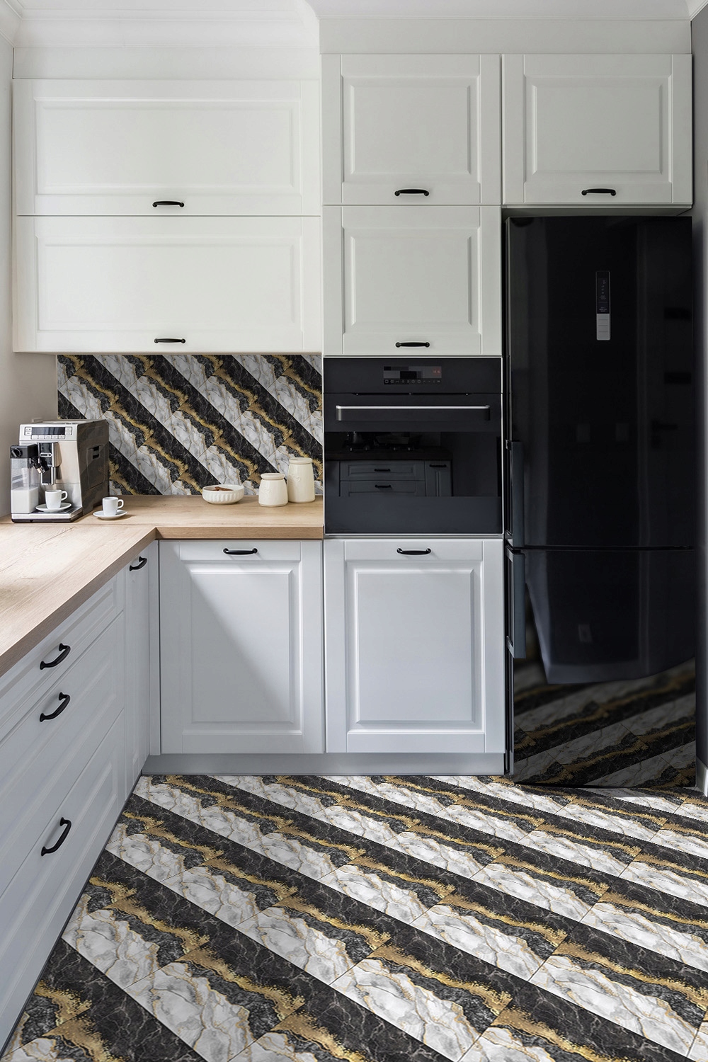 Płytka ścienna samoprzylepna 9 szt Marmurowa plaża Typ dekor