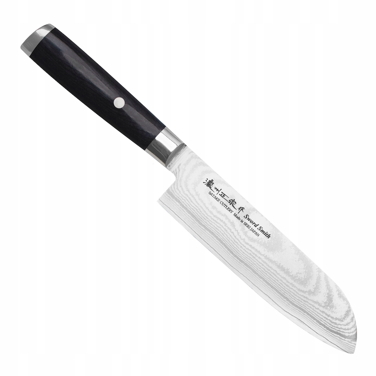 Satake Damascus Japonský ostrý kuchynský nôž Santoku na zeleninu 60 Hrc 17 cm