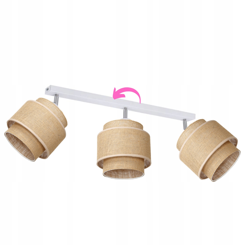 Moderná Stropná Lampa Jutová Boho Juta Trio Led E27