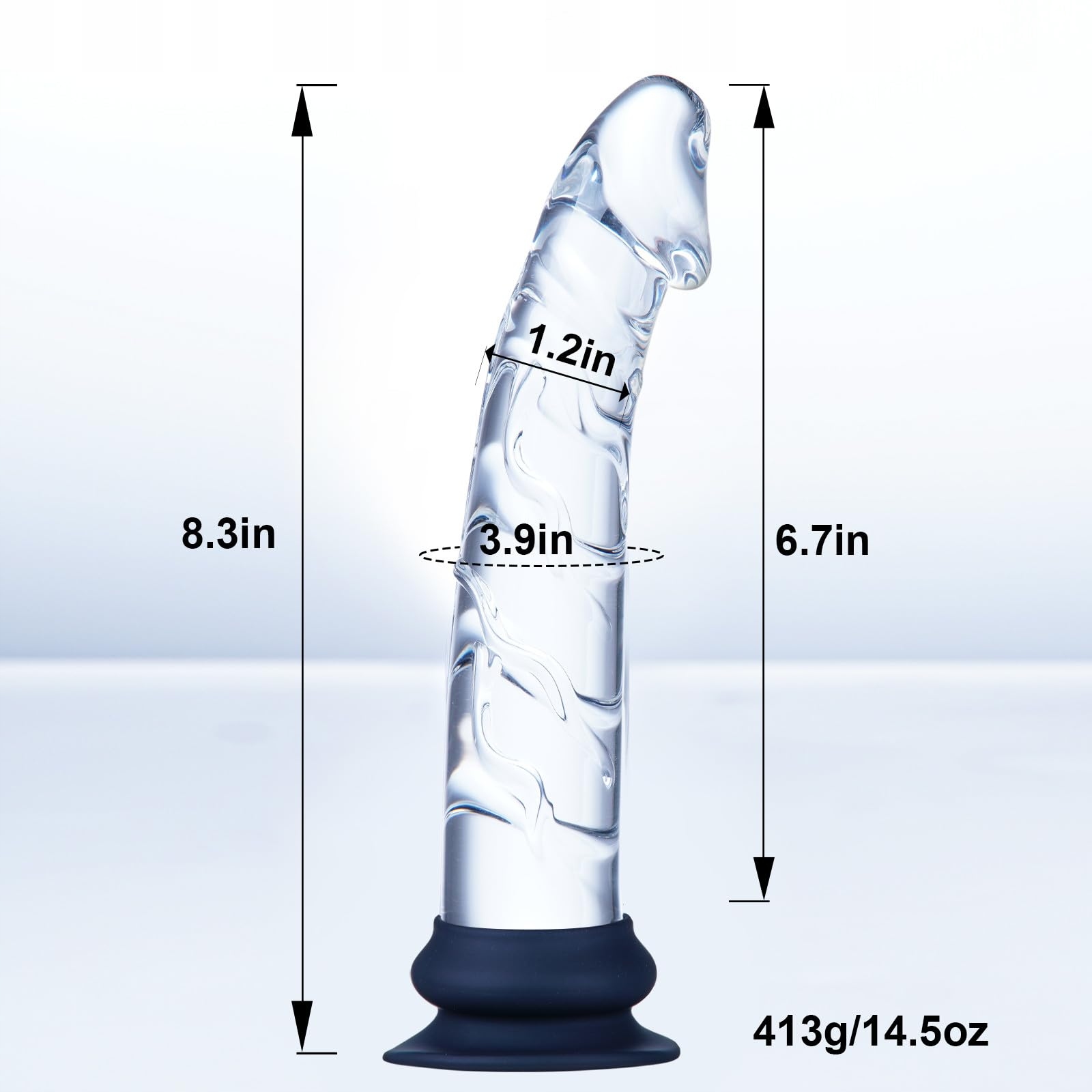 GLASDILDO Realistyczny Dildo 21 cm z Silikonową Przyssawką dla Par — miniatura 7