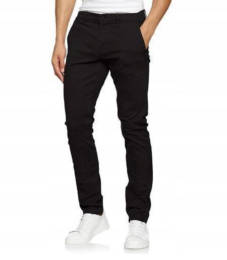 Only Sons Męskie Czarne Chinosy Miękkie Slim Fit 31/32 pas 82cm