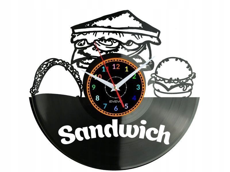 Sandwich Dárek Originální dekorace do domu Hodiny z vinylové desky