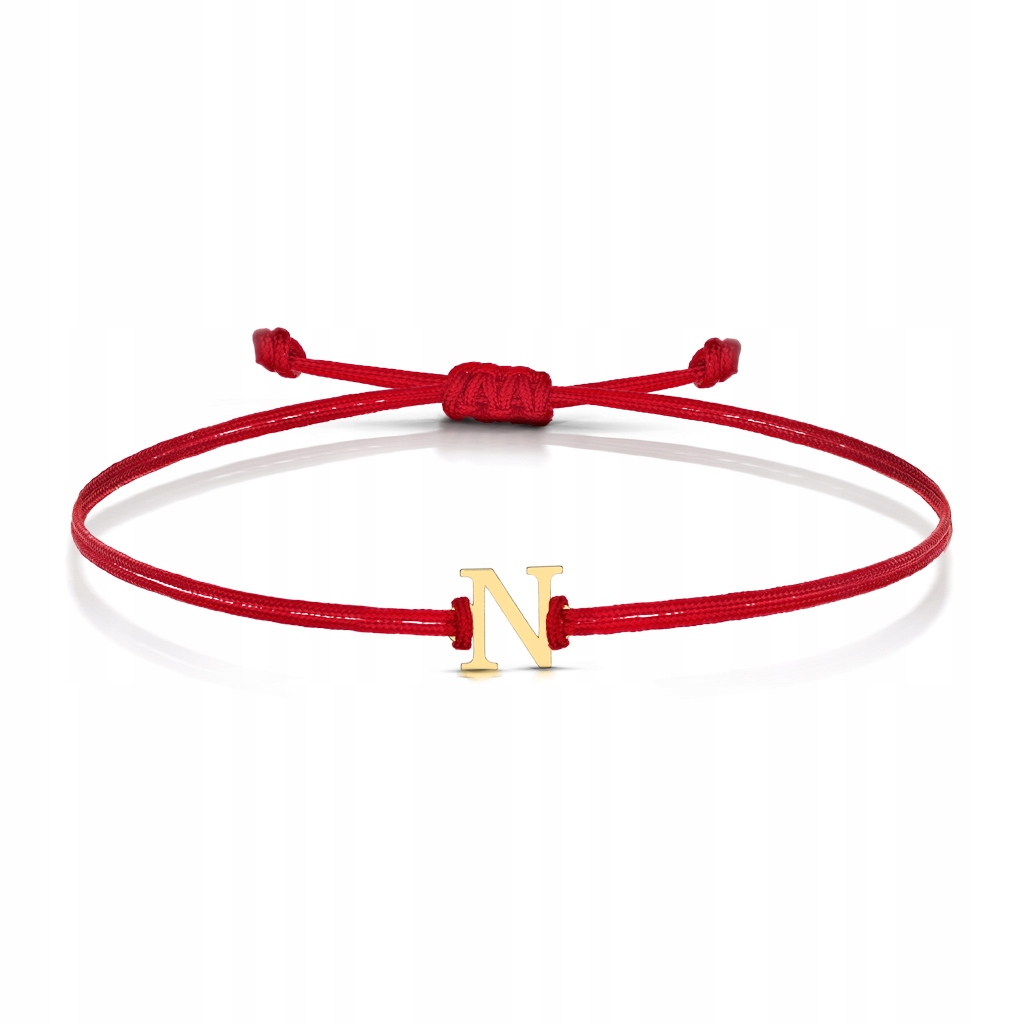 Zlatý Provázkový Náramek S Písmenem N 585 Gravírování
