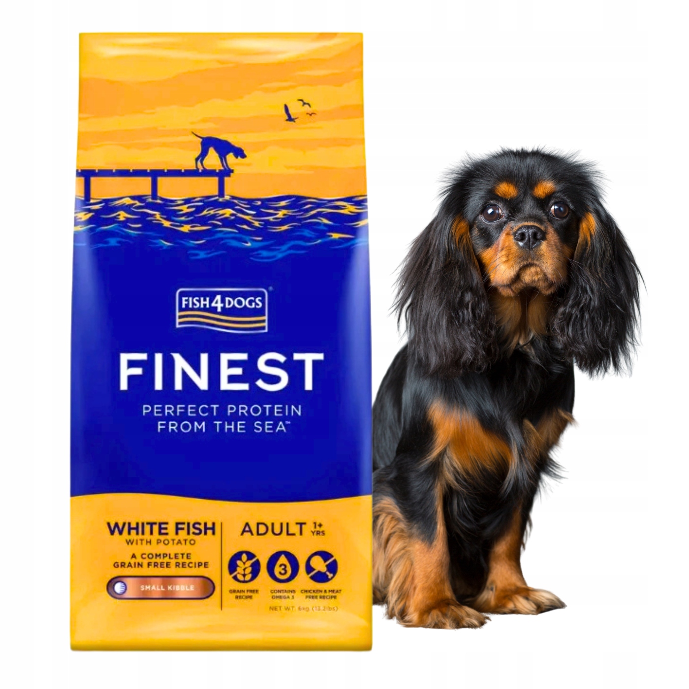 Fish4dogs Finest White Fish Adult Small 6kg (małe granulki)