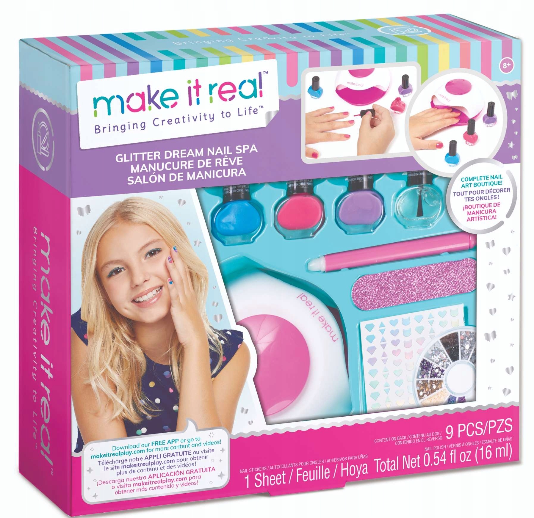 MAKE IT REALNAIL SPA ZESTAW DO PAZNOKCI LAMPA