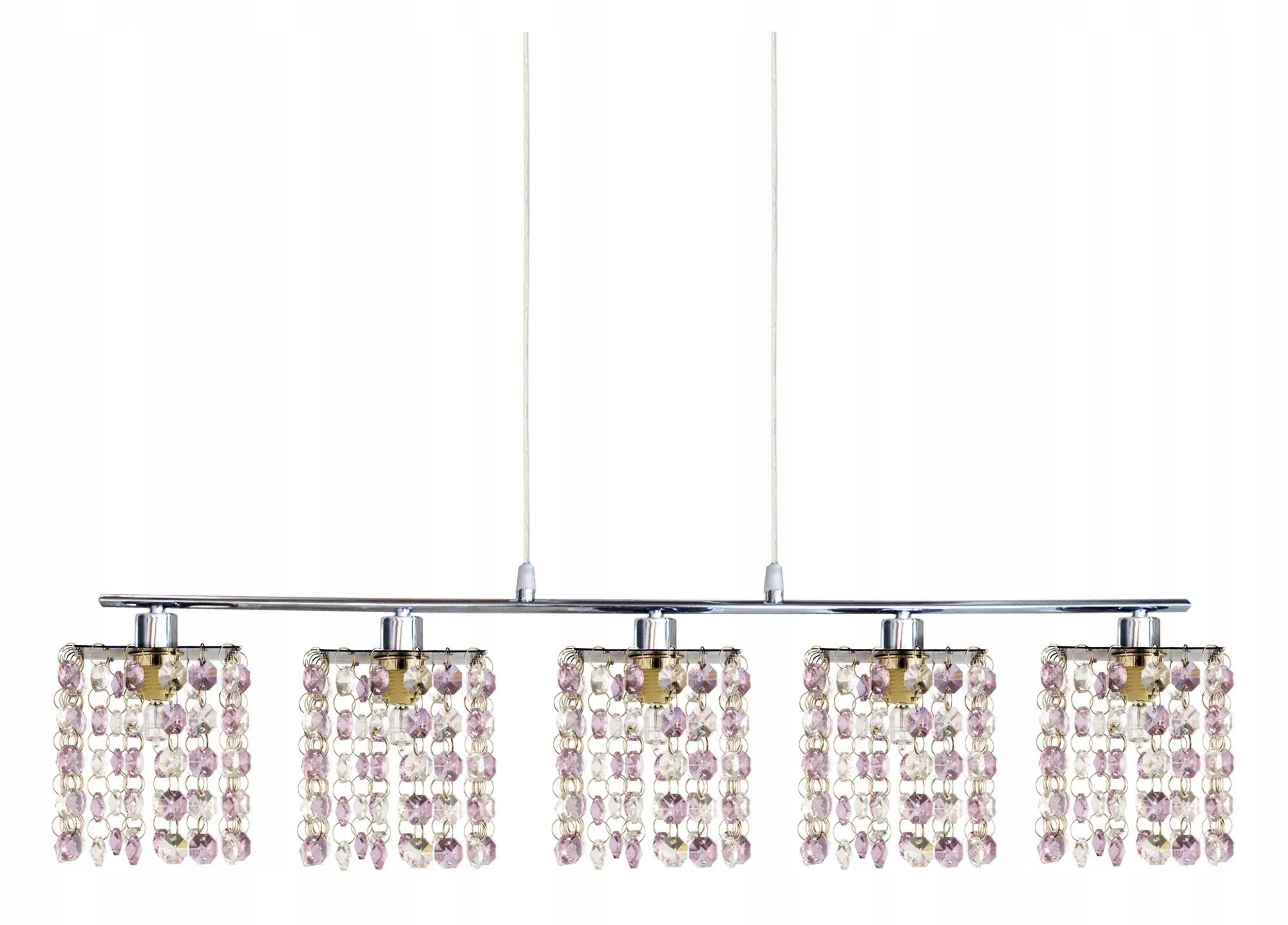 Závesná lampa chróm/fialová kolík s kryštálikom 5x40W G9 Cla