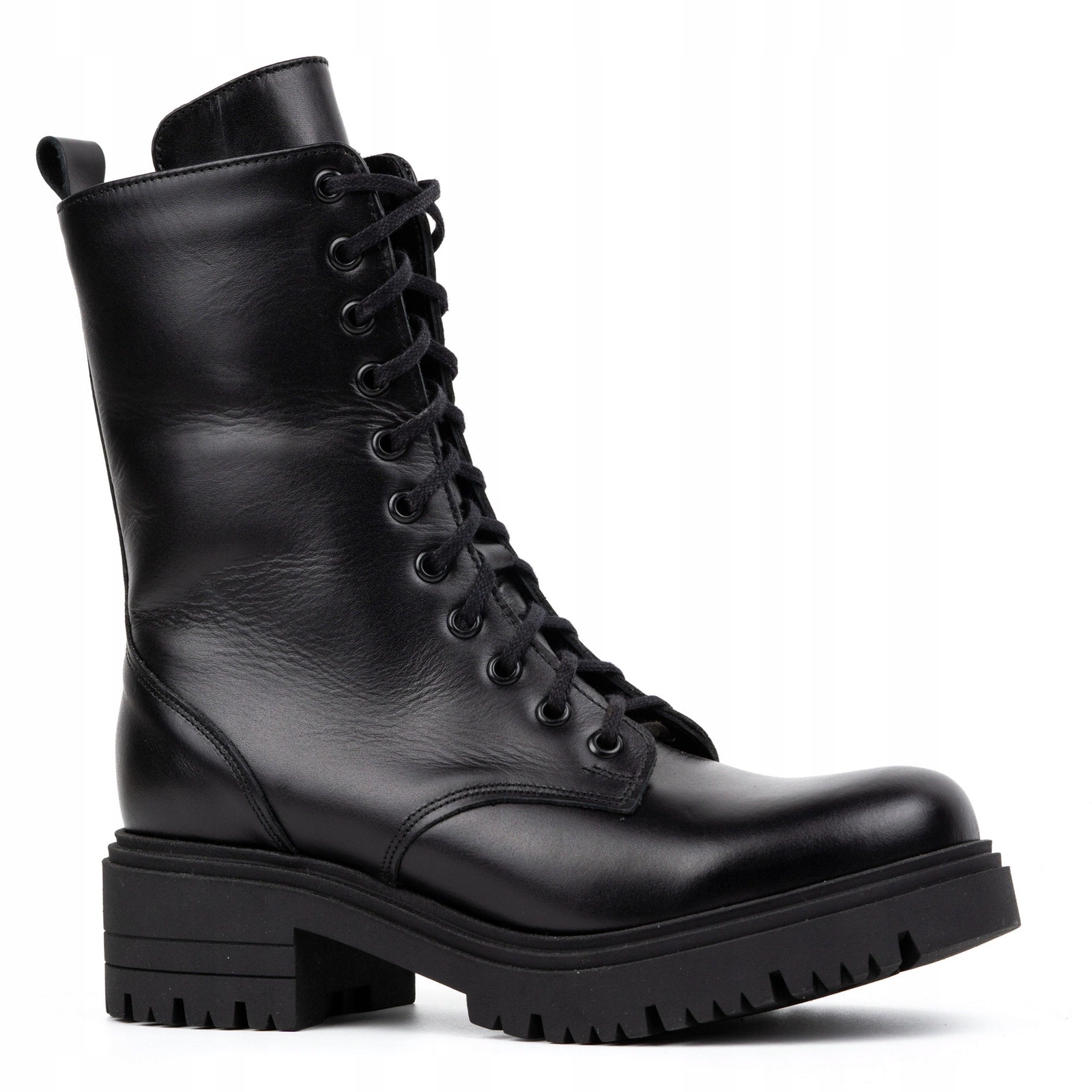 Dámské vysoké kožené kozačky 1064 černé, velikost 36