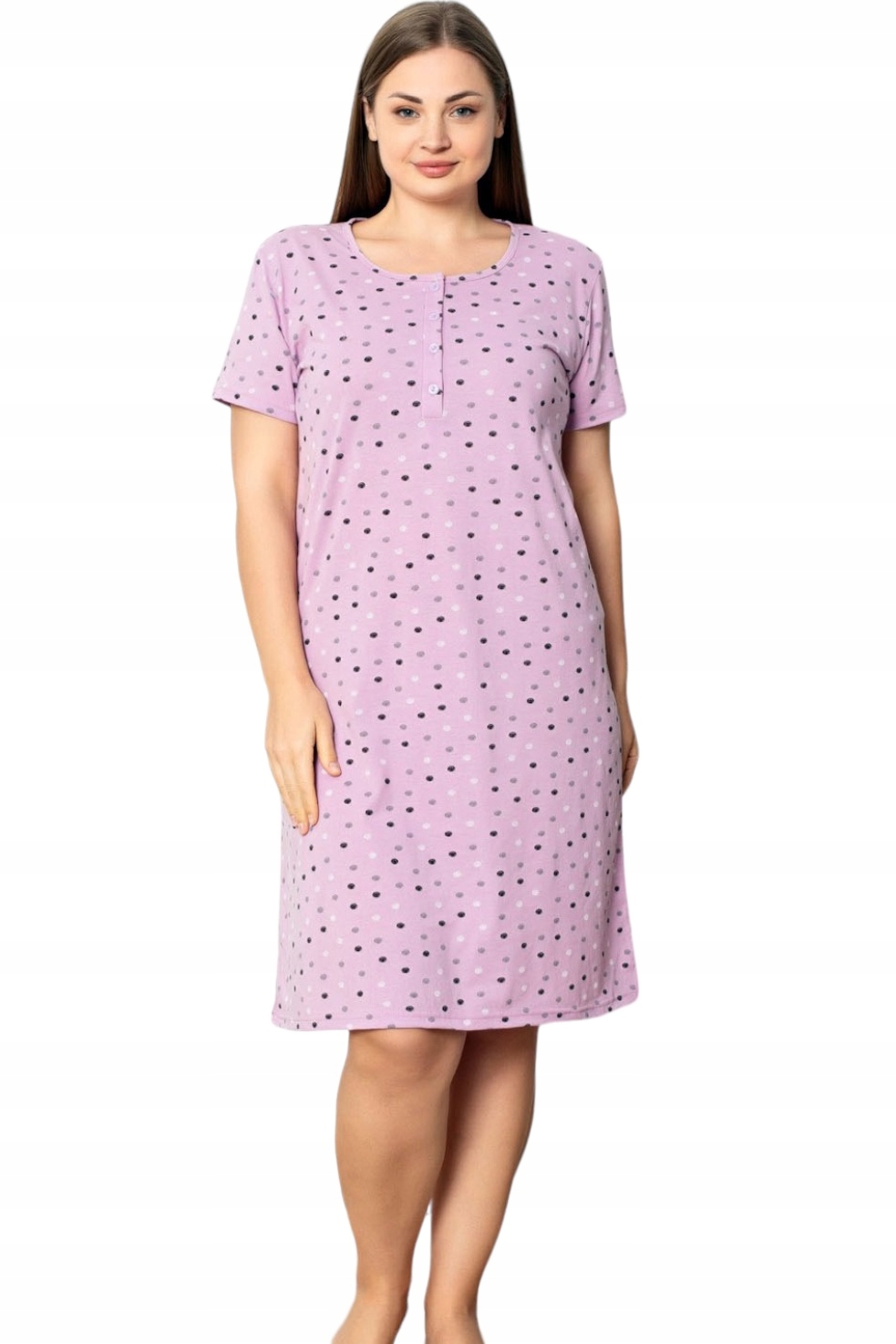 KOSZULA NOCNA DUZE ROZMIARY KRÓTKI RĘKAW/4 GUZIKI Marka La Penna