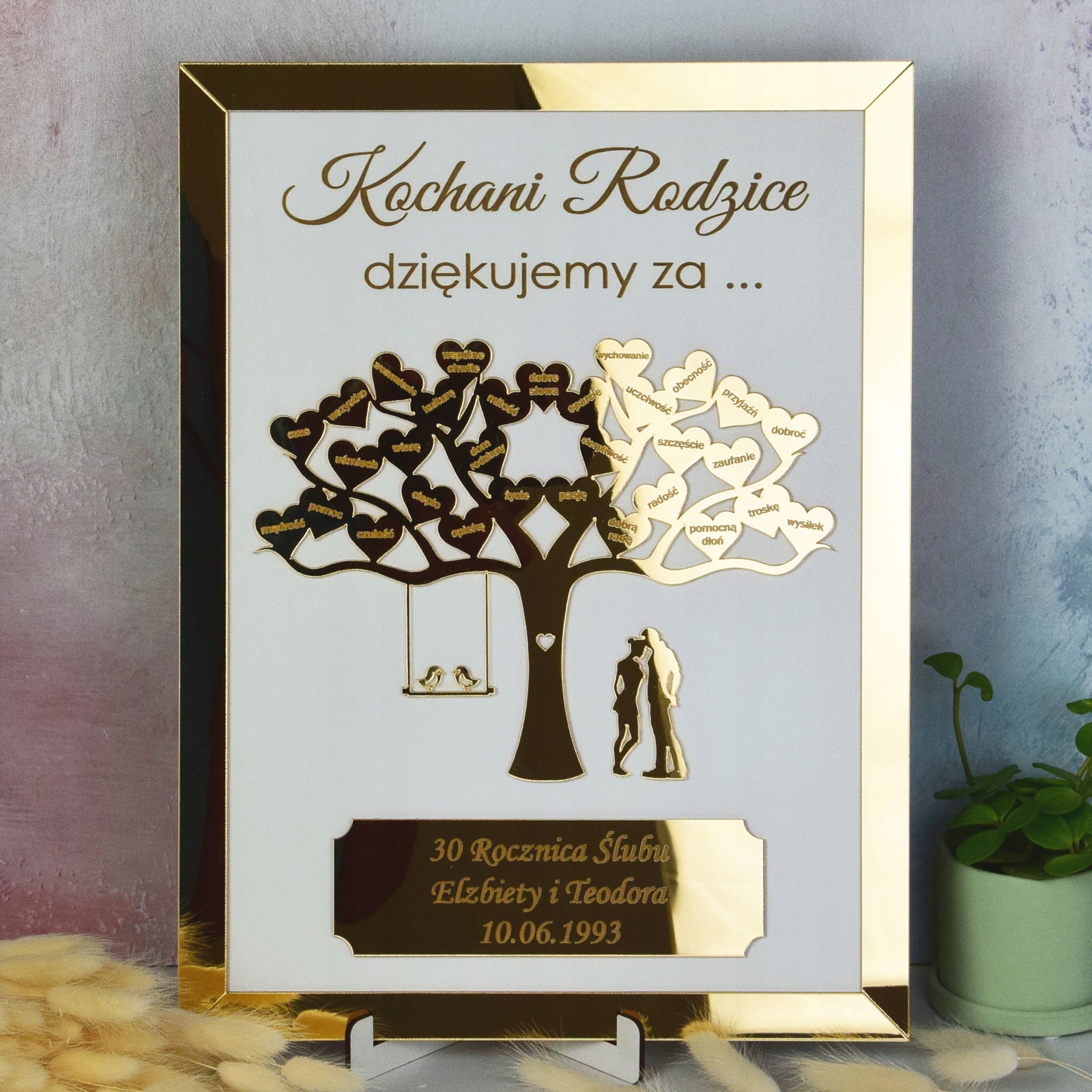 Złota Ramka Rocznica Ślubu Gody Jubileusz 20 30 40 50 Podziękowanie
