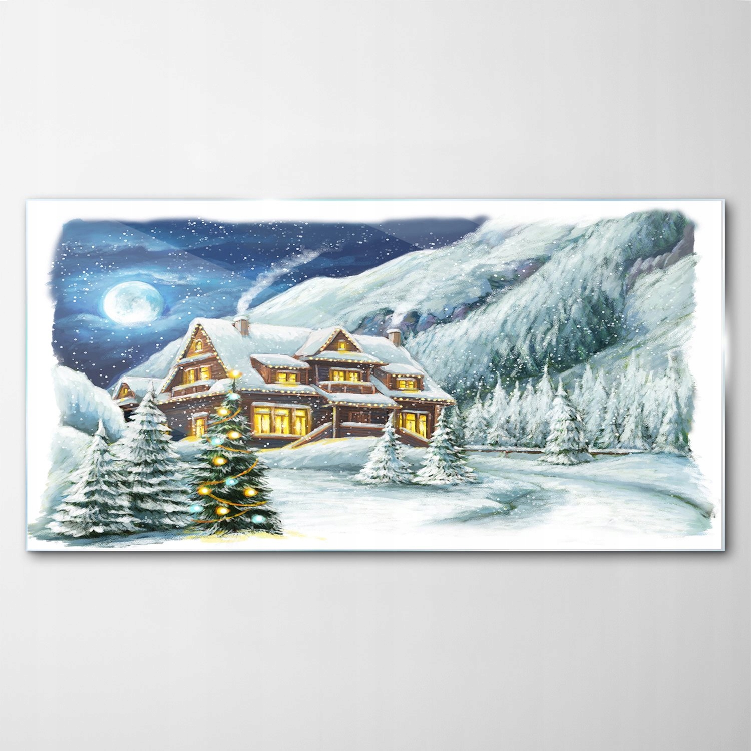 

Obraz na Szkle Dekor Domek w Górach Zima 140x70