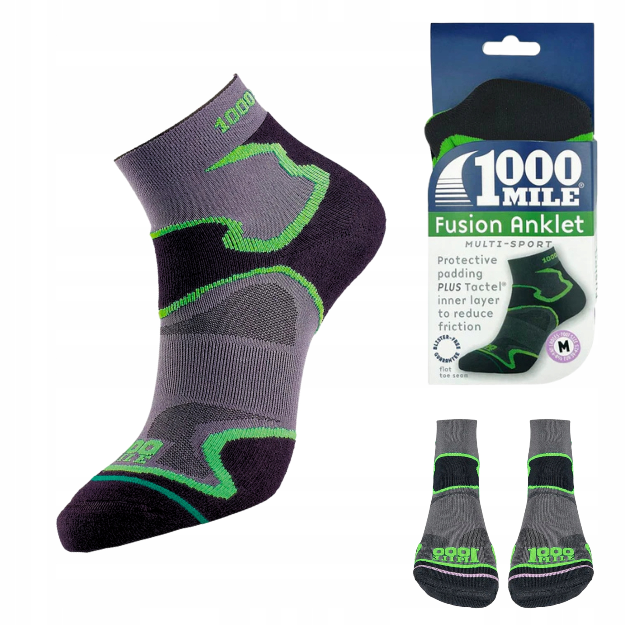 Skarpety Biegowe 1000MILE Fusion Anklet Do Biegania Dwuwarstwowe XL 47-49