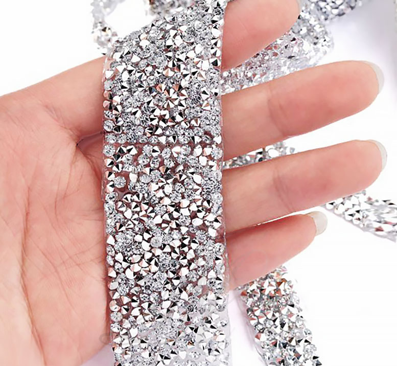 ЛЕНТА ТЕРМО 1м декоративная стразы diamonte шарики 2см