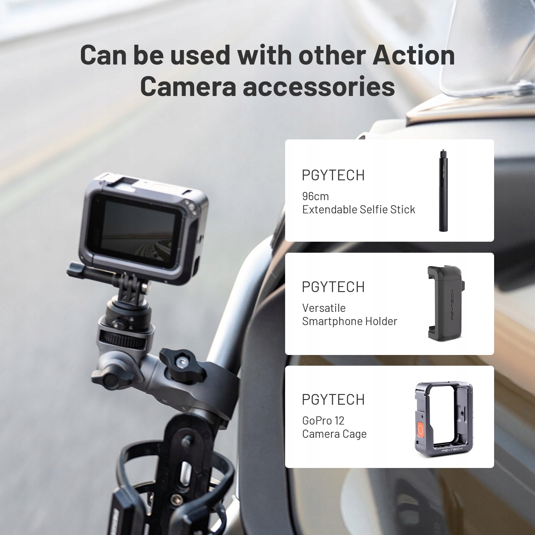 PGYTECH Uchwyt Aluminiowy Do Insta360 GoPro Osmo Akcesoria Kamery — miniatura 7